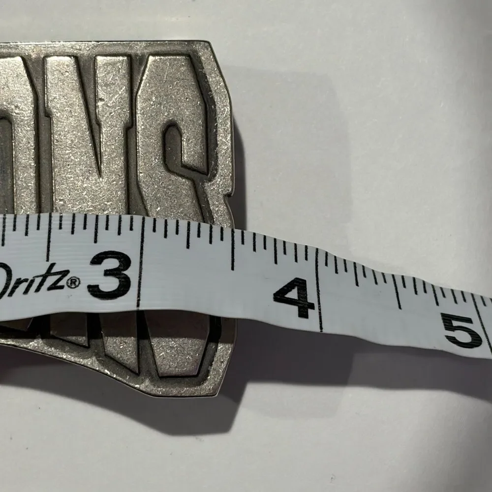 Vintage 90s 00s Sessions Skateboards Belt Buckle Skater Skate Grunge Silver